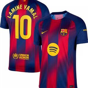 F.C. Barcelona Lamine Yamal #10 Soccer Jersey 2025-26 Blue/Red